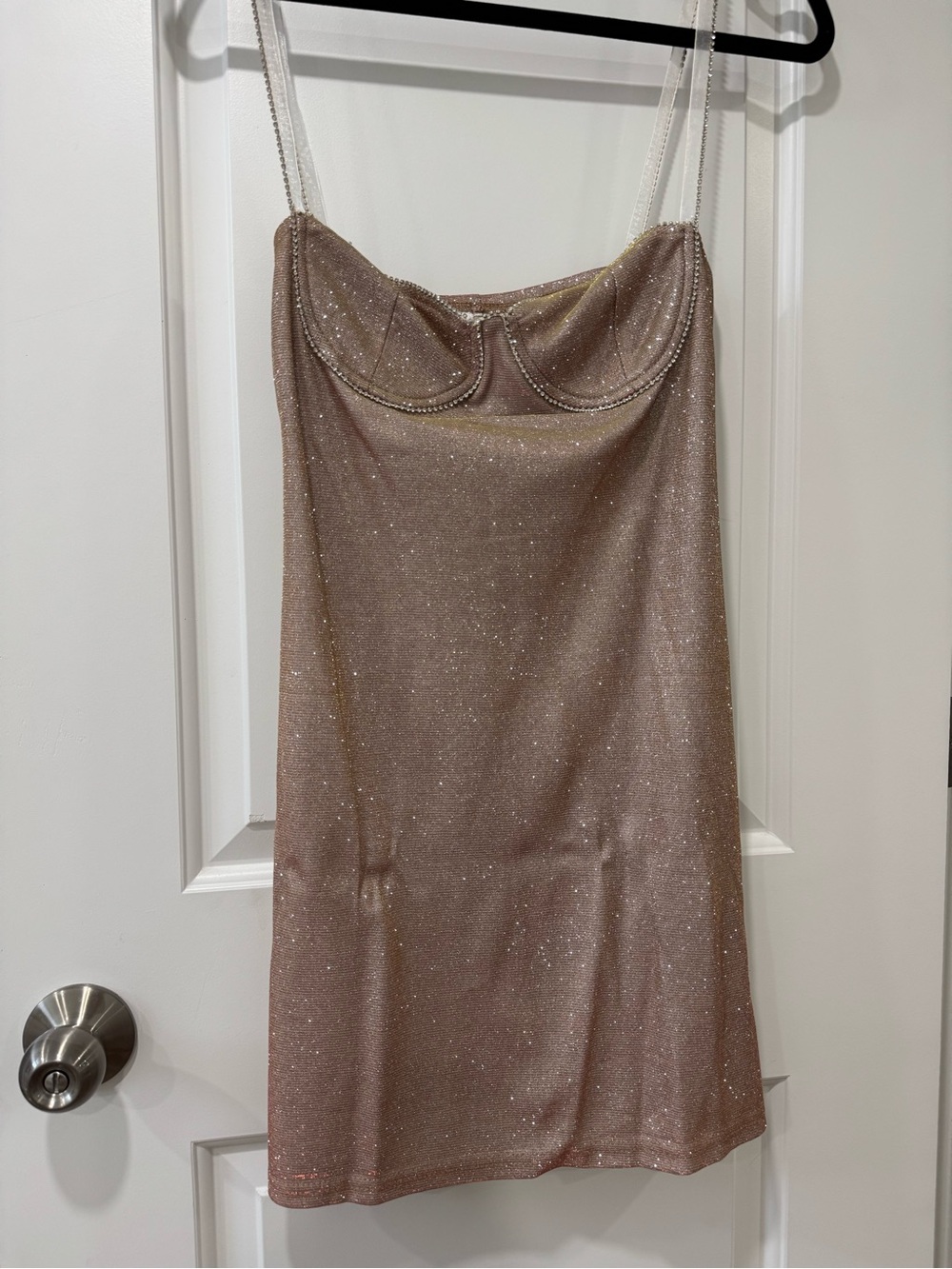 rhinestone glitter mini dress